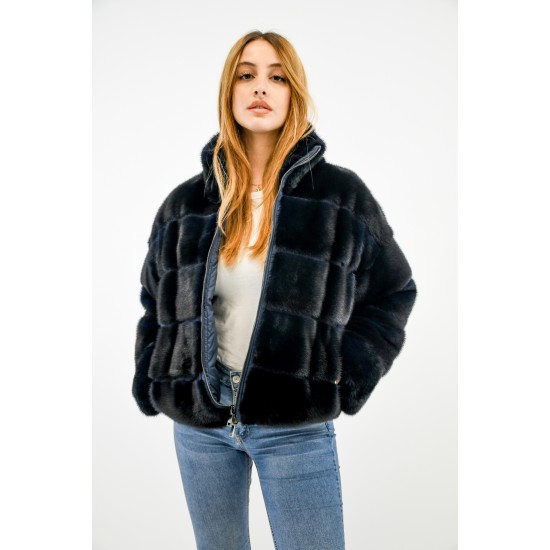 Mink Fur Coat 2025 Winter New Women’s Hooded Gray Casual Versatile Short Jacket